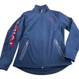 Ariat Ladies Team USA Softshell Jacket Navy Blue size Medium